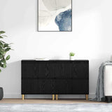vidaXL Dressoirs 2 st 60x35x70 cm bewerkt hout wit