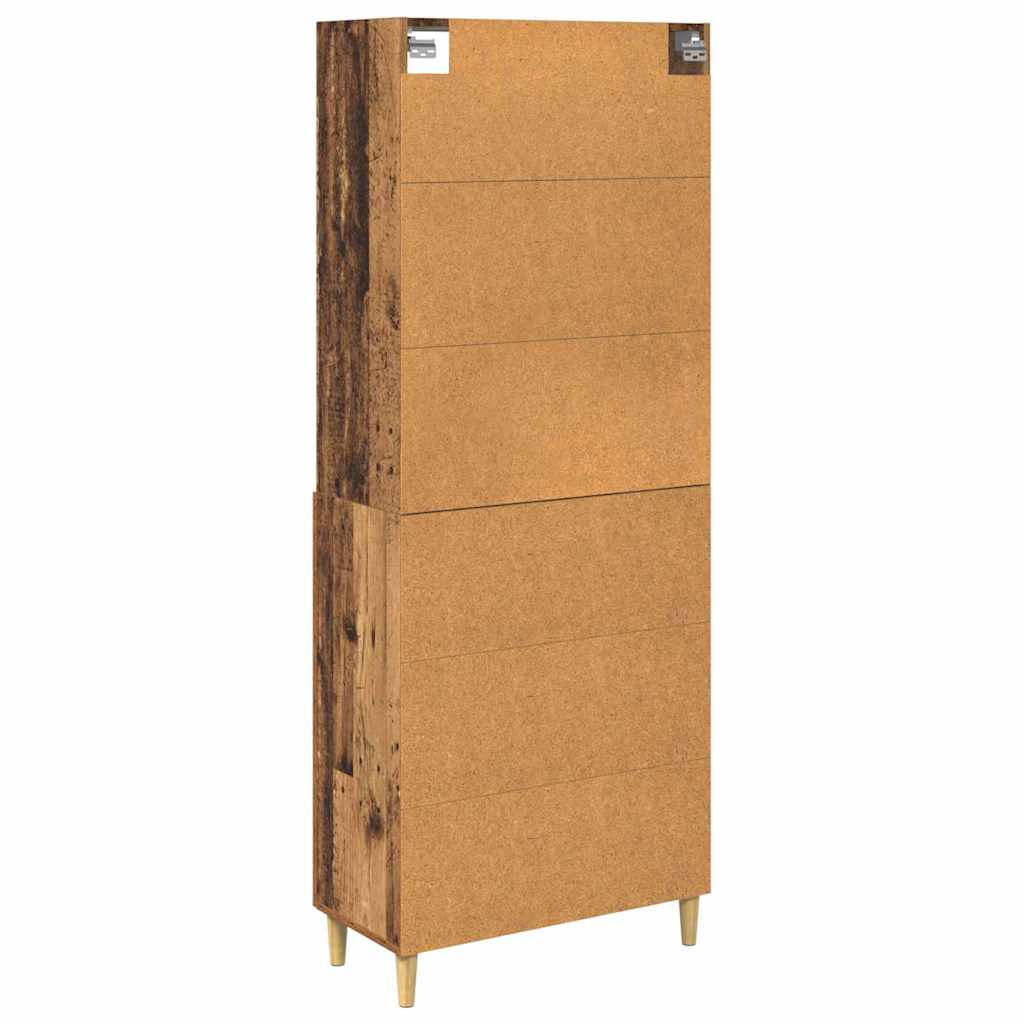 vidaXL Highboard Oud Hout 69,5 x 32,5 x 180 cm Bewerkt hout