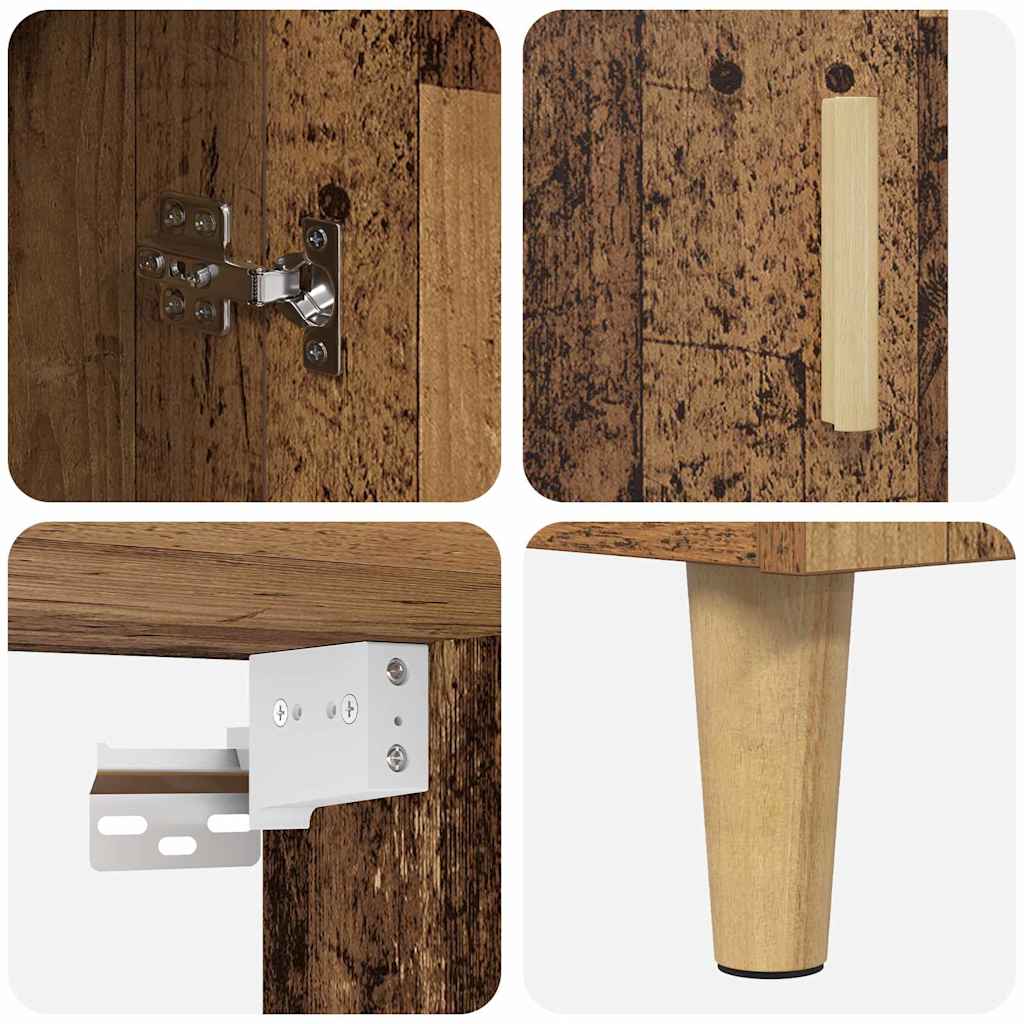 vidaXL Highboard Oud Hout 69,5 x 32,5 x 180 cm Bewerkt hout