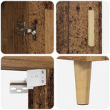 vidaXL Highboard Oud Hout 69,5 x 32,5 x 180 cm Bewerkt hout