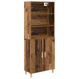 vidaXL Highboard Oud Hout 69,5 x 32,5 x 180 cm Bewerkt hout