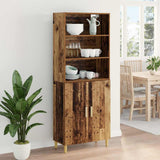 vidaXL Highboard Oud Hout 69,5 x 32,5 x 180 cm Bewerkt hout