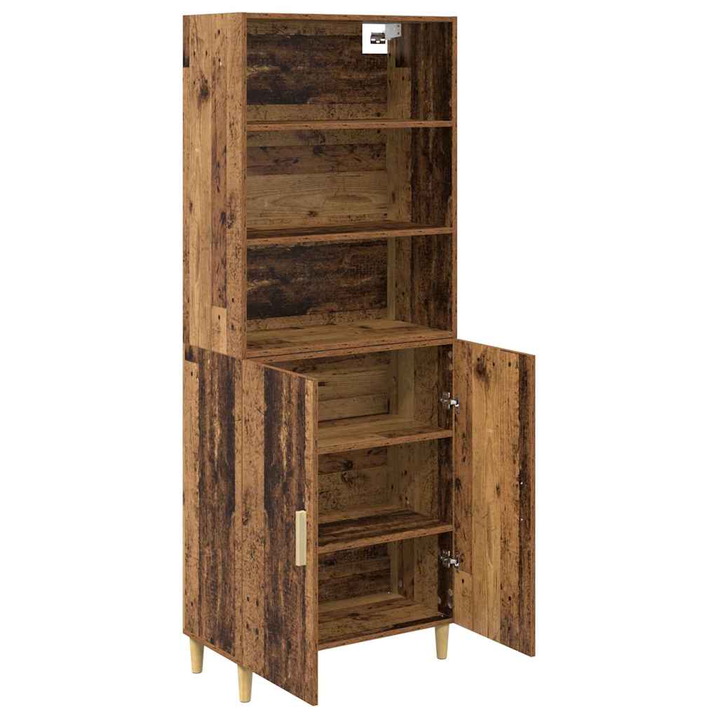 vidaXL Highboard Oud Hout 69,5 x 32,5 x 180 cm Bewerkt hout