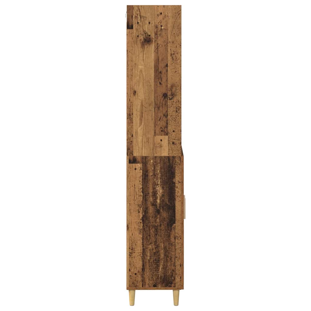 vidaXL Highboard Oud Hout 69,5 x 32,5 x 180 cm Bewerkt hout