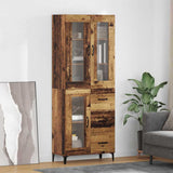 vidaXL Highboard with Drawer Old Wood 69.5 x 34 x 180 cm Engineered Wood