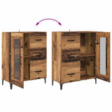 vidaXL Highboard with Drawer Old Wood 69.5 x 34 x 180 cm Engineered Wood