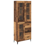 vidaXL Highboard with Drawer Old Wood 69.5 x 34 x 180 cm Engineered Wood