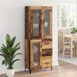 vidaXL Highboard with Drawer Old Wood 69.5 x 34 x 180 cm Engineered Wood