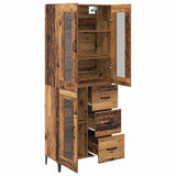 vidaXL Highboard with Drawer Old Wood 69.5 x 34 x 180 cm Engineered Wood