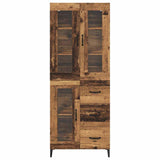 vidaXL Highboard with Drawer Old Wood 69.5 x 34 x 180 cm Engineered Wood