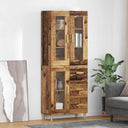 vidaXL Highboard with Drawer Old Wood 69.5 x 34 x 180 cm Engineered Wood
