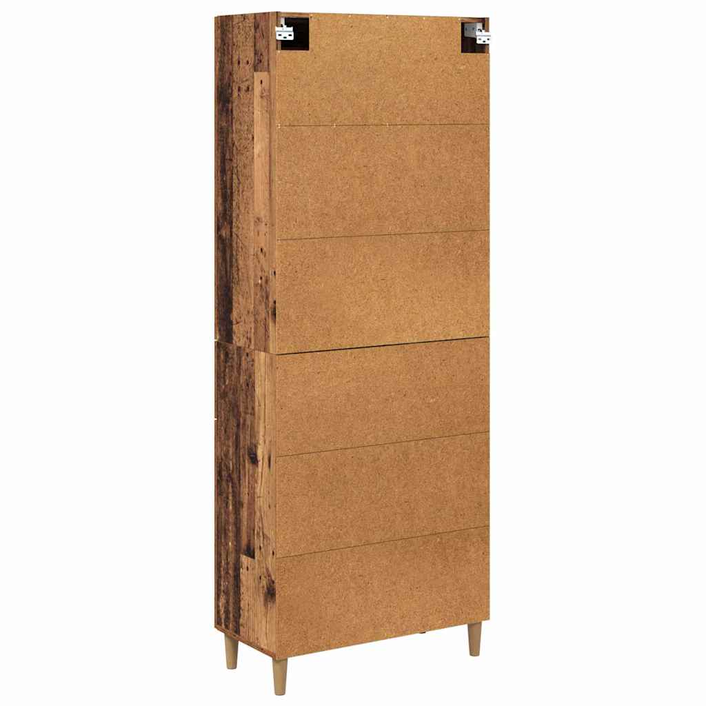 vidaXL Highboard with Drawer Old Wood 69.5 x 34 x 180 cm Engineered Wood