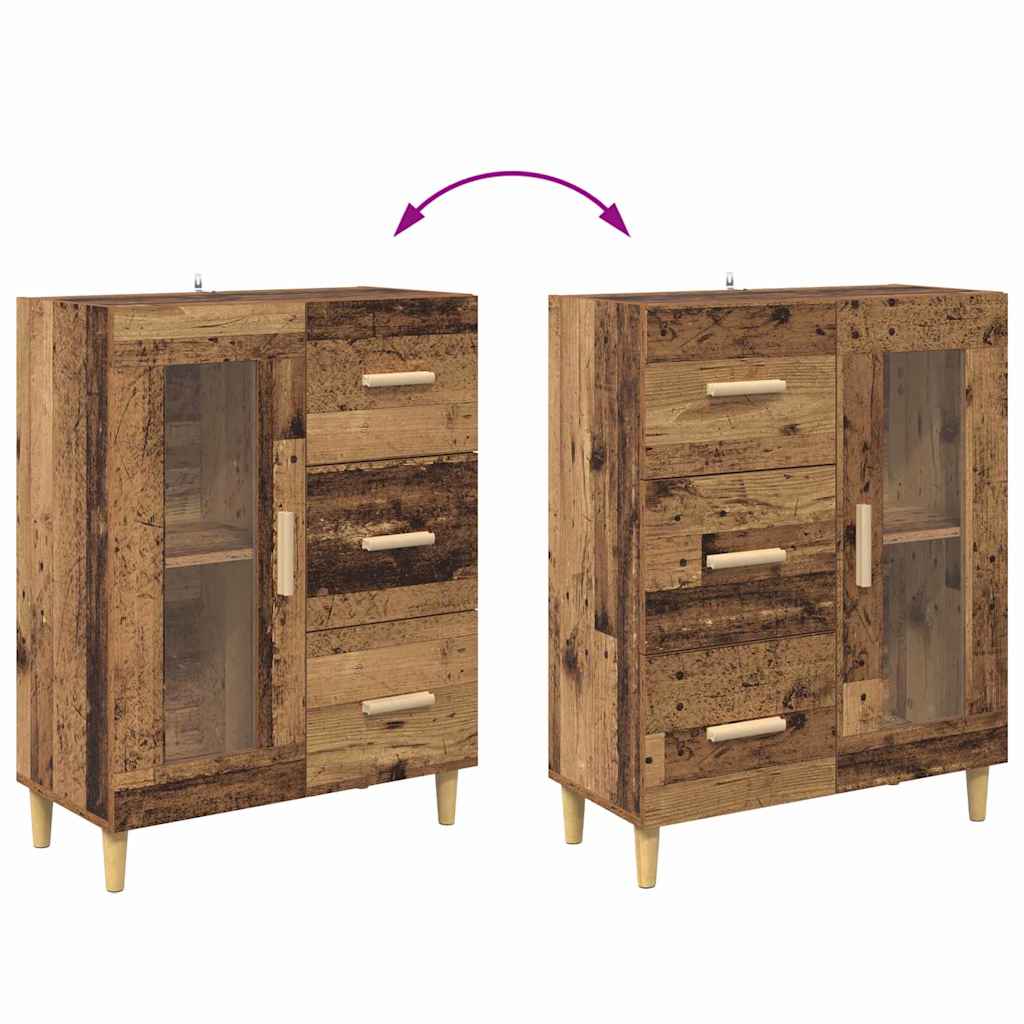vidaXL Highboard with Drawer Old Wood 69.5 x 34 x 180 cm Engineered Wood