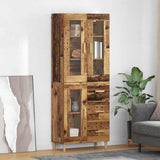 vidaXL Highboard with Drawer Old Wood 69.5 x 34 x 180 cm Engineered Wood