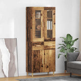 vidaXL Highboard with Drawer Old Wood 69.5 x 34 x 180 cm Engineered Wood
