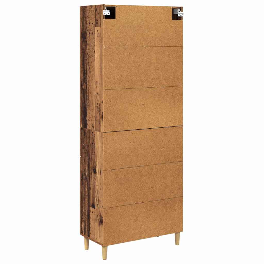 vidaXL Highboard with Drawer Old Wood 69.5 x 34 x 180 cm Engineered Wood