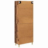 vidaXL Highboard with Drawer Old Wood 69.5 x 34 x 180 cm Engineered Wood