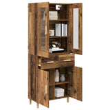 vidaXL Highboard with Drawer Old Wood 69.5 x 34 x 180 cm Engineered Wood