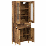vidaXL Highboard with Drawer Old Wood 69.5 x 34 x 180 cm Engineered Wood
