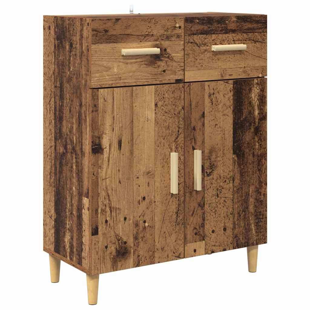 vidaXL Highboard with Drawer Old Wood 69.5 x 34 x 180 cm Engineered Wood