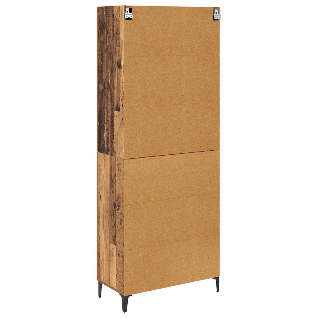 vidaXL Highboard met lade Oud Hout 69,5 x 34 x 180 cm Bewerkt hout