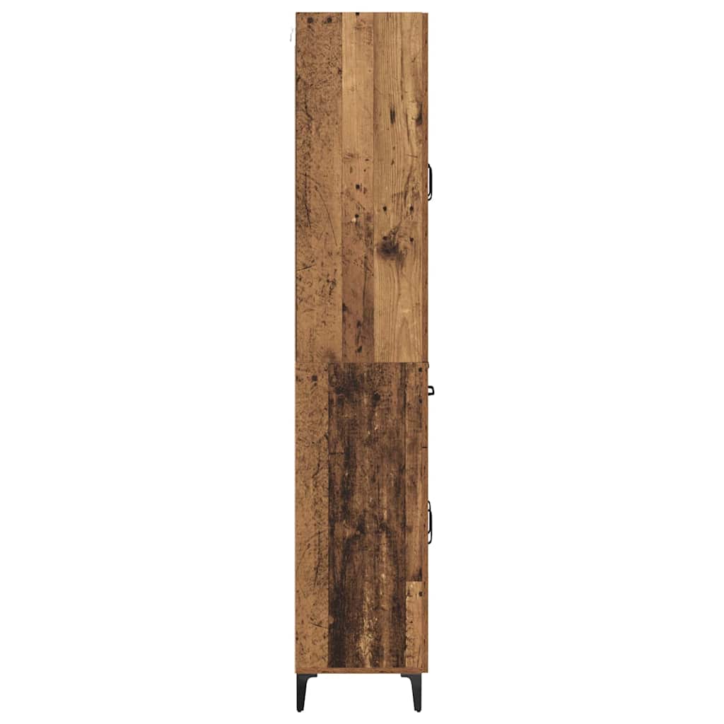 vidaXL Highboard met lade Oud Hout 69,5 x 34 x 180 cm Bewerkt hout