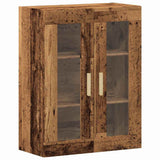 vidaXL Highboard Old Wood 69.5 x 34 x 180 cm Engineered Wood and Glass
