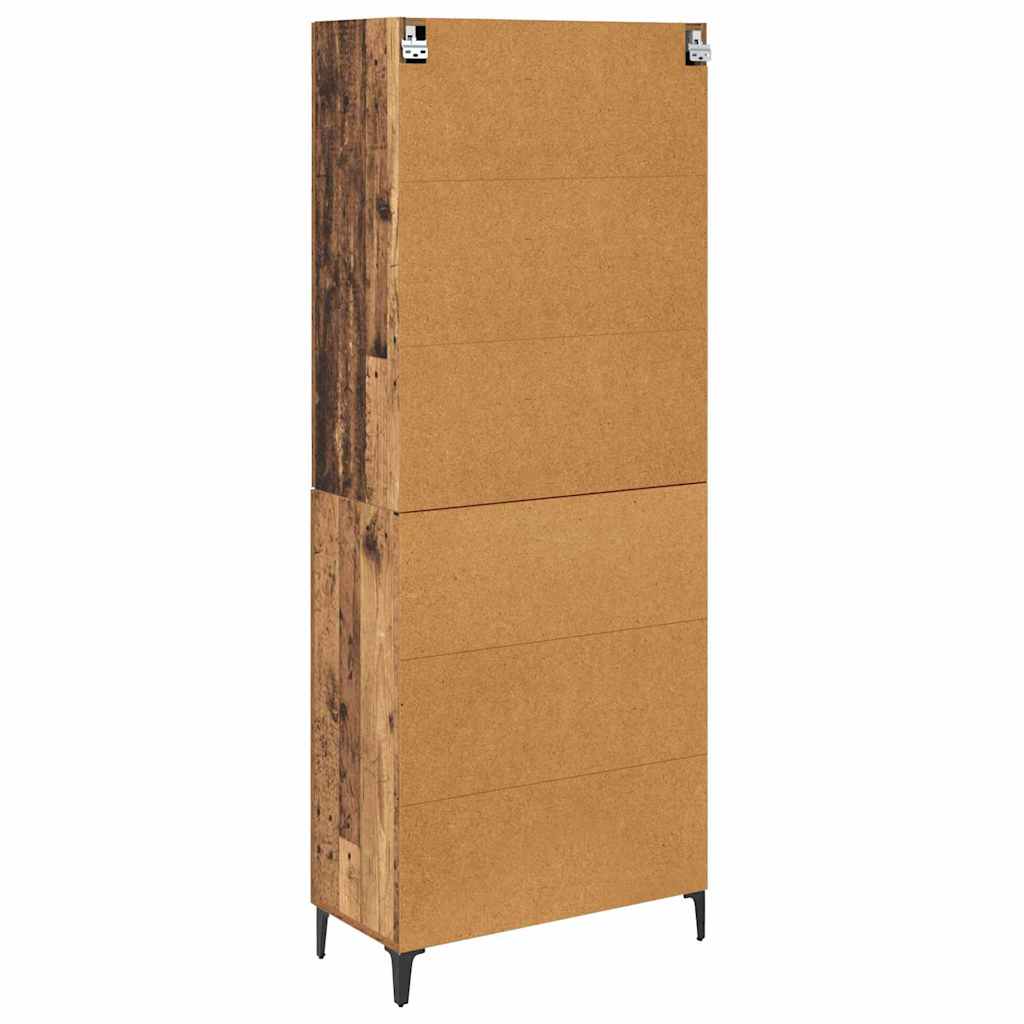 vidaXL Highboard Oud Hout 69,5 x 34 x 180 cm Bewerkt hout