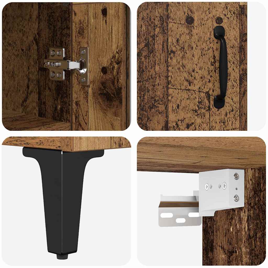 vidaXL Highboard Oud Hout 69,5 x 34 x 180 cm Bewerkt hout