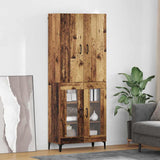 vidaXL Highboard Oud Hout 69,5 x 34 x 180 cm Bewerkt hout