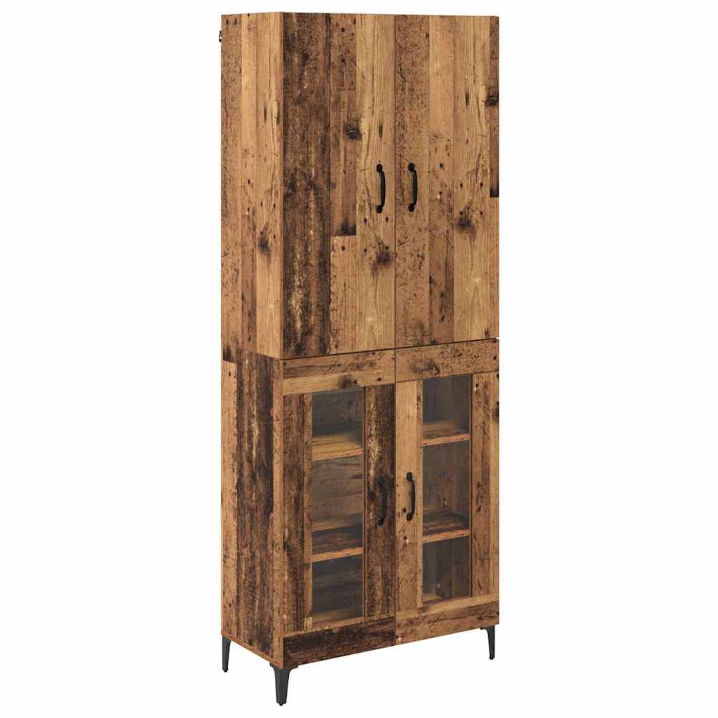 vidaXL Highboard Oud Hout 69,5 x 34 x 180 cm Bewerkt hout