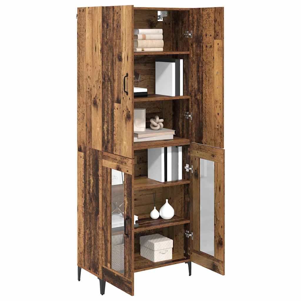vidaXL Highboard Oud Hout 69,5 x 34 x 180 cm Bewerkt hout