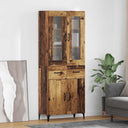 vidaXL Highboard met lade Oud Hout 69,5 x 34 x 180 cm Bewerkt hout
