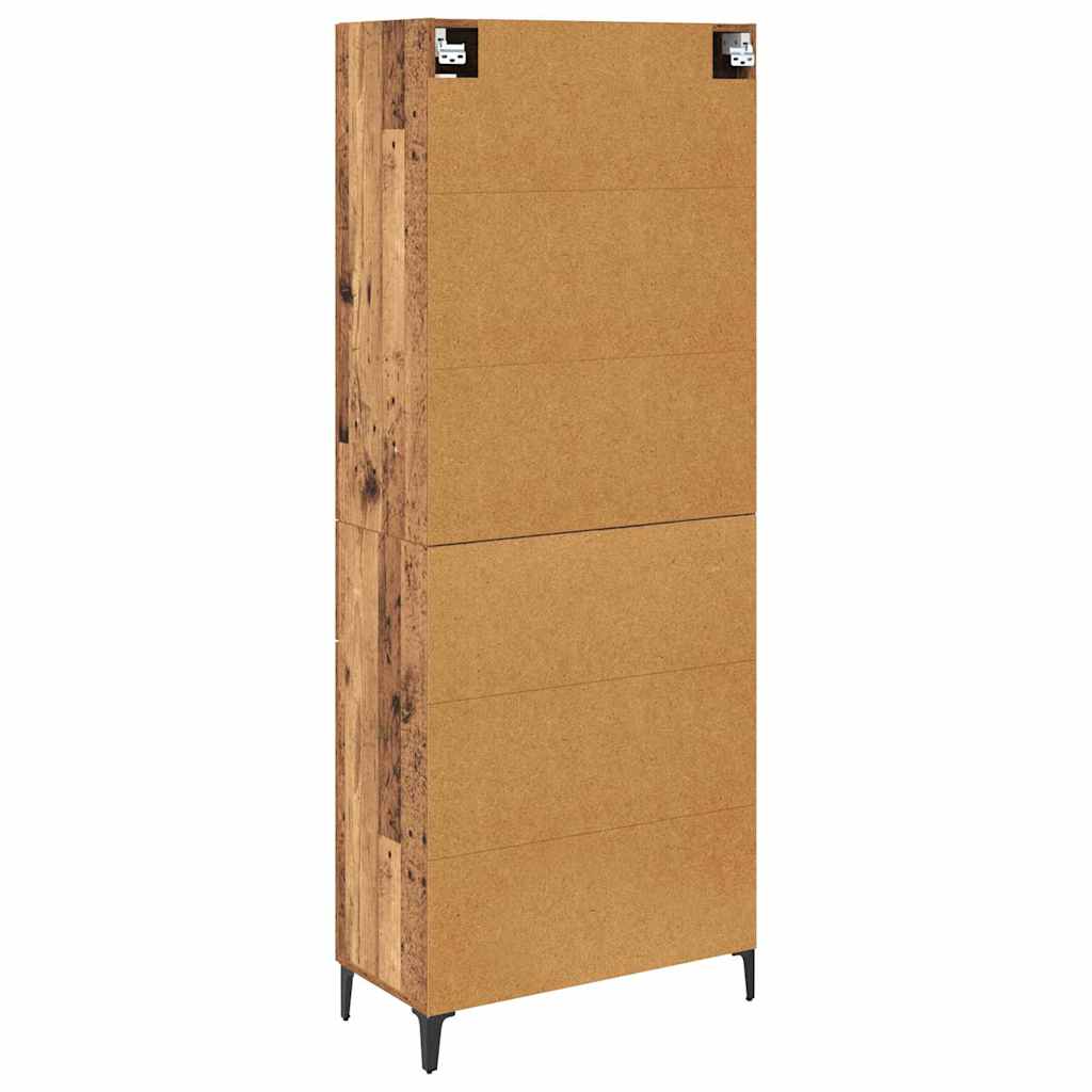 vidaXL Highboard met lade Oud Hout 69,5 x 34 x 180 cm Bewerkt hout