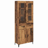 vidaXL Highboard met lade Oud Hout 69,5 x 34 x 180 cm Bewerkt hout