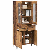 vidaXL Highboard met lade Oud Hout 69,5 x 34 x 180 cm Bewerkt hout