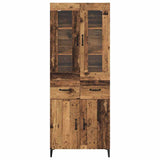 vidaXL Highboard met lade Oud Hout 69,5 x 34 x 180 cm Bewerkt hout