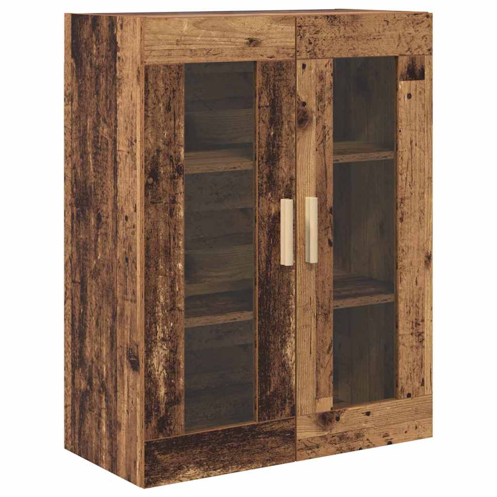 vidaXL Highboard Oud Hout 69,5 x 34 x 180 cm Gefabriceerd Hout en Glas