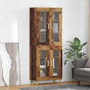 vidaXL Highboard Oud Hout 69,5 x 34 x 180 cm Bewerkt hout