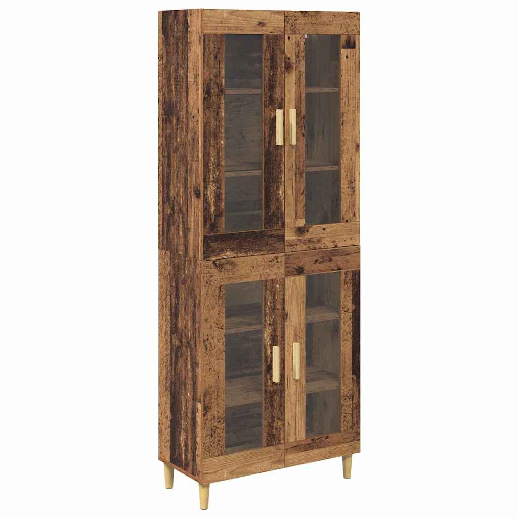 vidaXL Highboard Oud Hout 69,5 x 34 x 180 cm Bewerkt hout