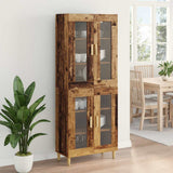 vidaXL Highboard Oud Hout 69,5 x 34 x 180 cm Bewerkt hout
