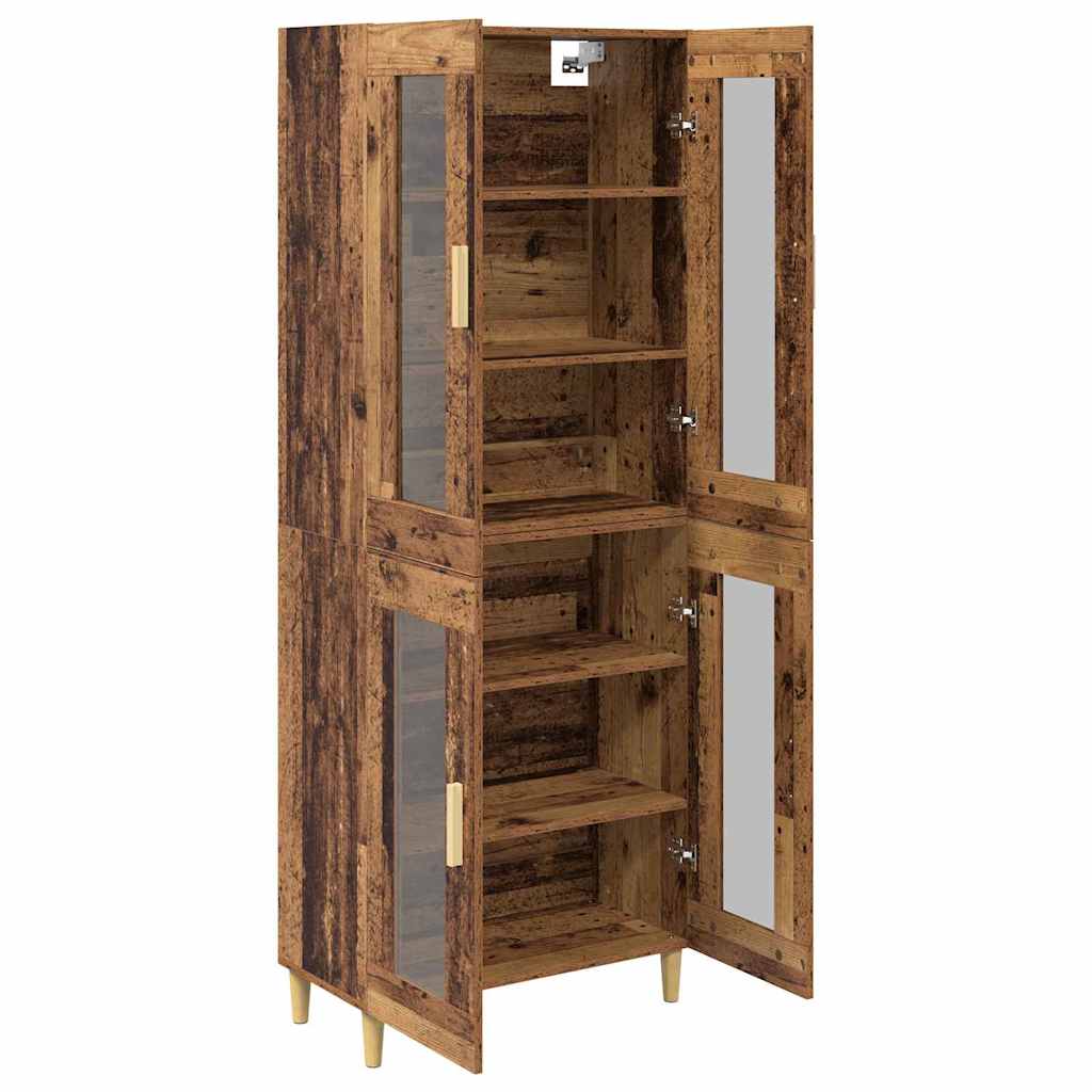 vidaXL Highboard Oud Hout 69,5 x 34 x 180 cm Bewerkt hout