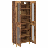 vidaXL Highboard Oud Hout 69,5 x 34 x 180 cm Bewerkt hout