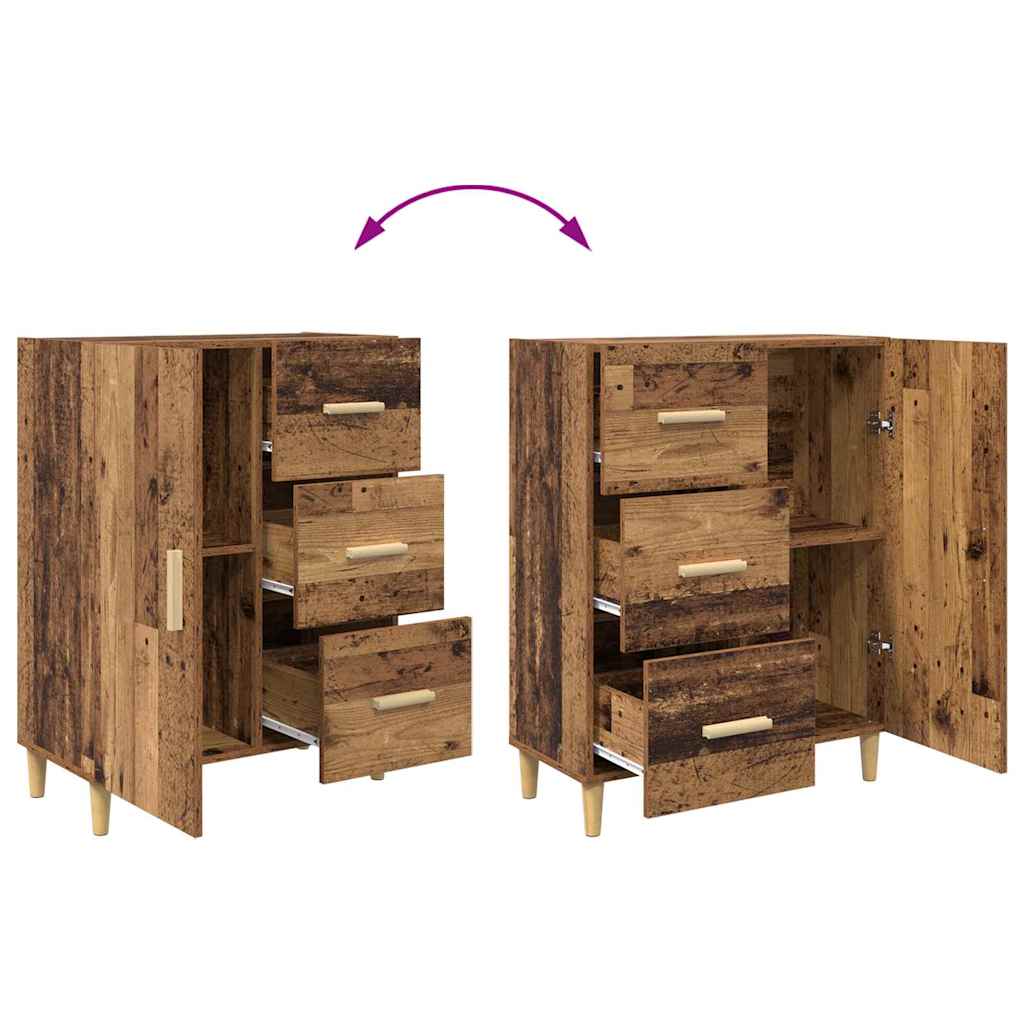 vidaXL Highboard met lade Oud Hout 69,5 x 34 x 180 cm Bewerkt hout