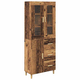 vidaXL Highboard met lade Oud Hout 69,5 x 34 x 180 cm Bewerkt hout