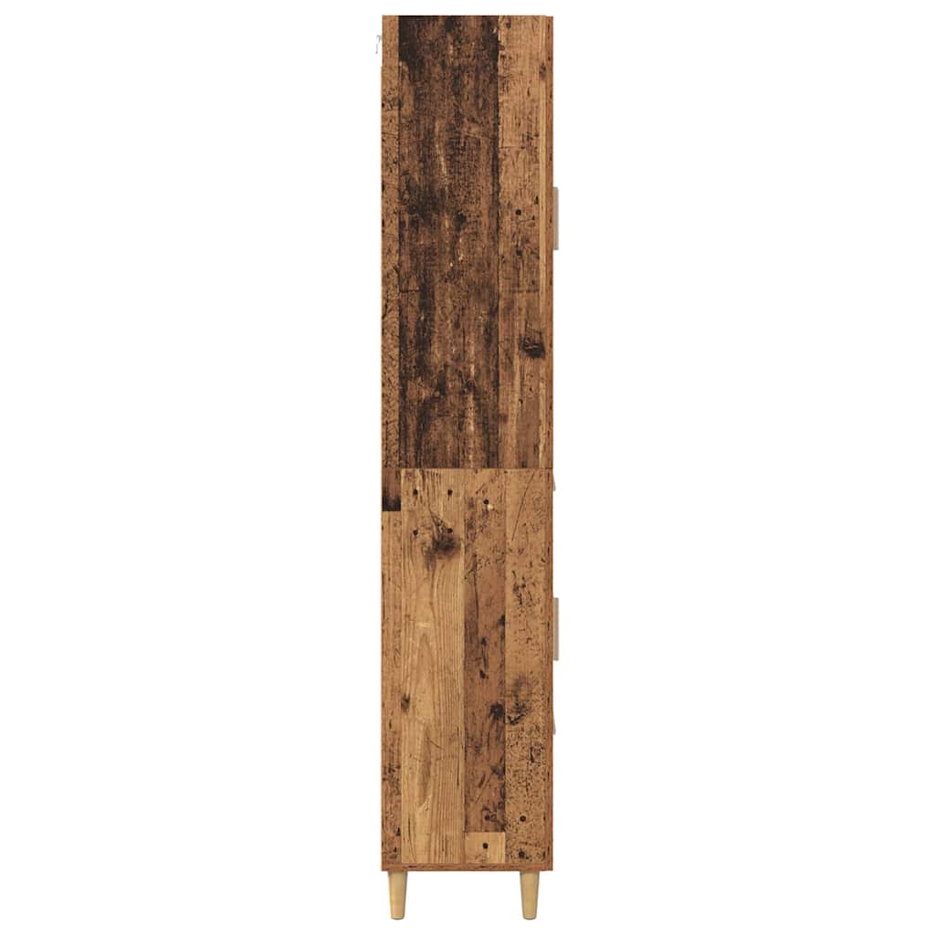 vidaXL Highboard met lade Oud Hout 69,5 x 34 x 180 cm Bewerkt hout