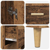 vidaXL Highboard Oud Hout 69,5 x 34 x 180 cm Gefabriceerd Hout en Glas