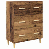 vidaXL Highboard Oud Hout 69,5 x 34 x 180 cm Gefabriceerd Hout en Glas