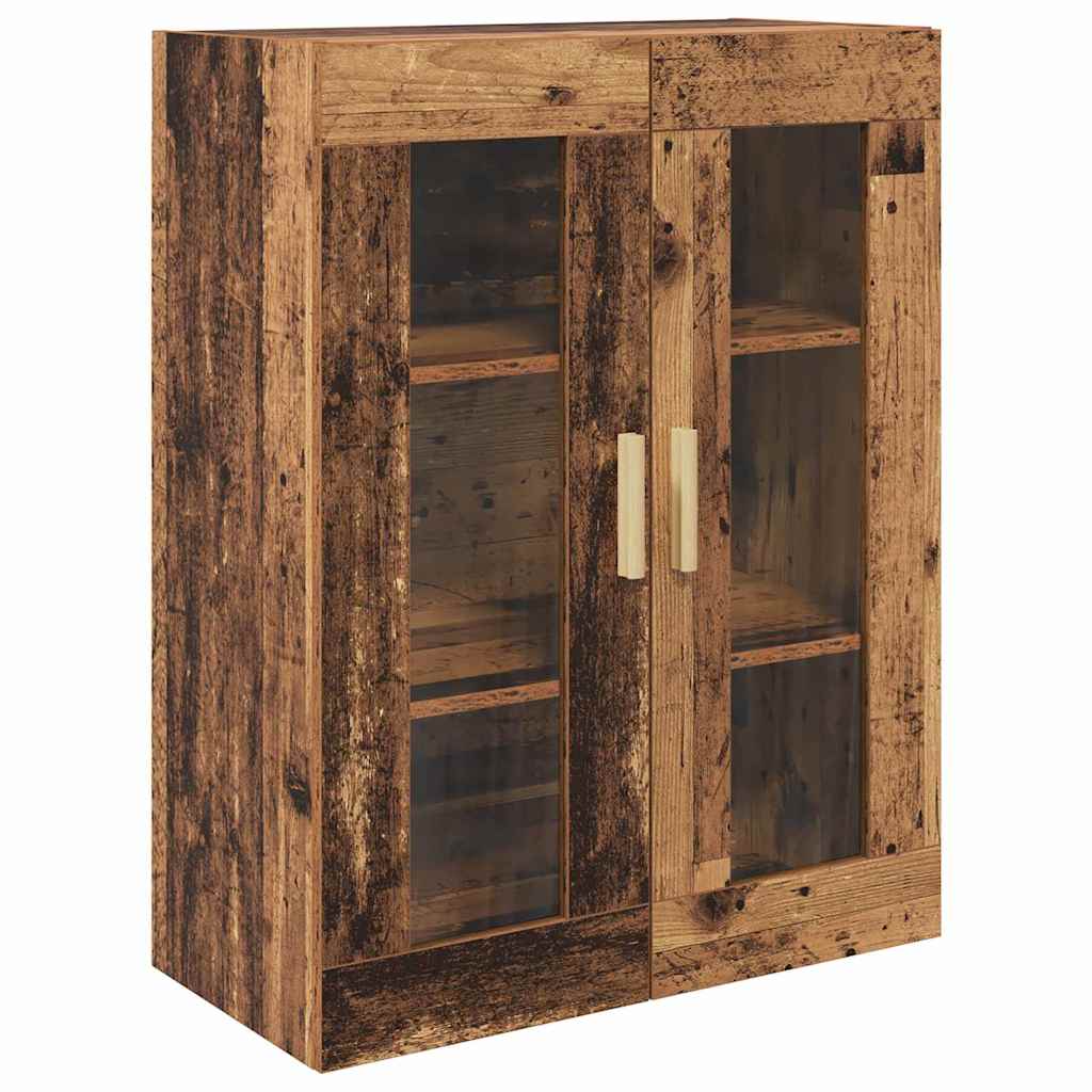 vidaXL Highboard Oud Hout 69,5 x 34 x 180 cm Gefabriceerd Hout en Glas