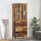 vidaXL Highboard with Drawer Old Wood 69.5 x 34 x 180 cm Engineered Wood